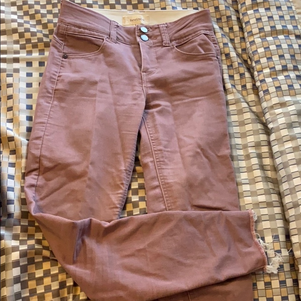 Mauve mid rise jeans